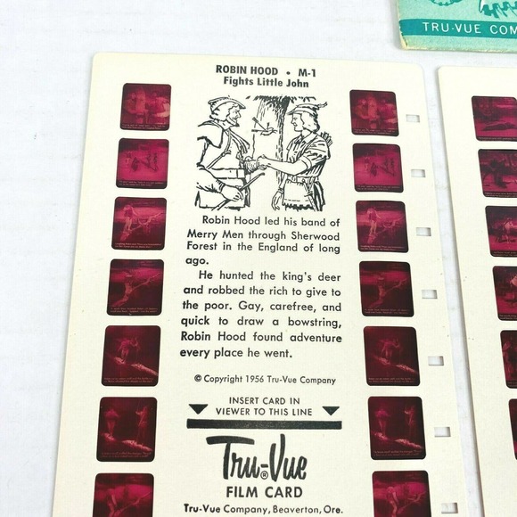 3 Tru Vue 3D Viewer Film Cards Robin‎ Hood 1956 - Picture 2 of 5